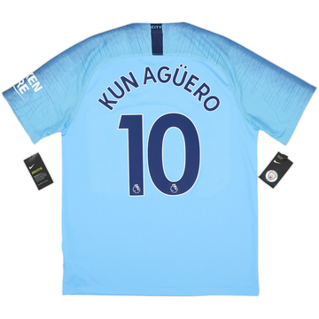 2018-19 Manchester City Camiseta Local Kun Aguero #10 (L)