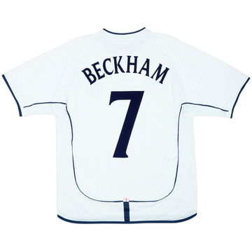 2001-03 England Home Shirt Beckham #7 - 6/10 - (M)