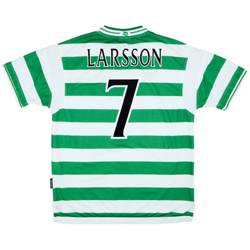 1999-01 Celtic Home Shirt Larsson #7 - 8/10 - (L)