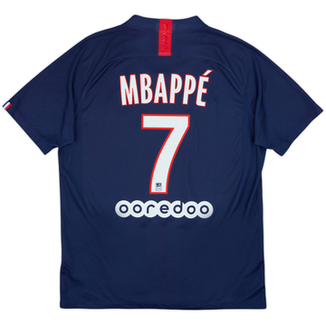 2019-20 Paris Saint-Germain Home Shirt Mbappe #7 - 7/10 - (L)