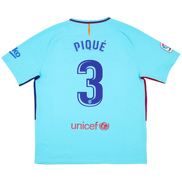 2017-18 Barcelona Away Shirt Pique #3 - 8/10 - (XL)