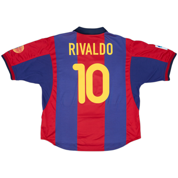 2000-01 Barcelona Home Shirt Rivaldo #10 - 6/10 - (XL)