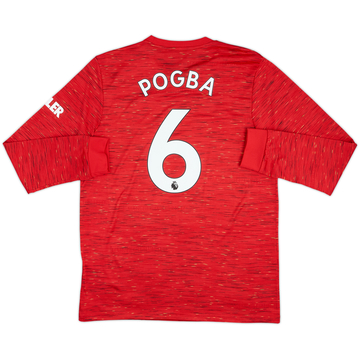 2020-21 Manchester United Home L/S Shirt Pogba #6 - 10/10 - (L)