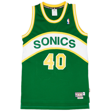 1994-95 Seattle Supersonics Kemp #40 adidas Hardwood Classics Swingman Away Jersey - 6/10 - (S)