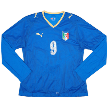 2007-08 Italy Basic Home L/S Shirt #9 - 6/10 - (XL.Boys)