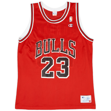 1991-93 Chicago Bulls Jordan #23 Champion Away Jersey - 5/10 - (L)