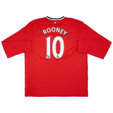 2011-12 Manchester United Home L/S Shirt Rooney #10 - 8/10 - (XXL)