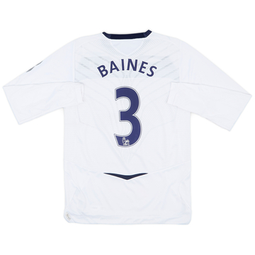2008-09 Everton Away L/S Shirt Baines #3 - 8/10 - (S)
