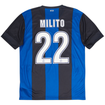 2012-13 Inter Milan Home Shirt Milito #22 - 8/10 - (M)