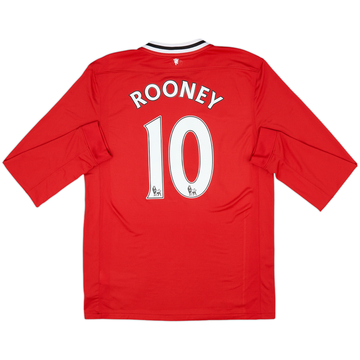 2011-12 Manchester United Home L/S Shirt Rooney #10 - 7/10 - (L)