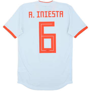 2018-19 Spain Away Shirt A.Iniesta #6 - 8/10 - (S)