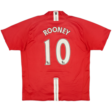 2007-09 Manchester United Home Shirt Rooney #10 - 5/10 - (XL)