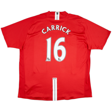 2007-09 Manchester United Home Shirt Carrick #16 - 6/10 - (3XL)