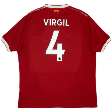 2017-18 Liverpool 125 Years Home Shirt Virgil #4 - 5/10 - (XL)