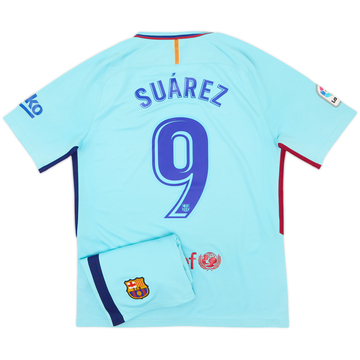 2017-18 Barcelona Away Shirt & Shorts Suarez #9 - 6/10 - (M)