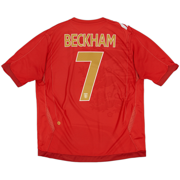 2006-08 England Away Shirt Beckham #7 - 5/10 - (XL)