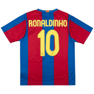 2007-08 Barcelona Basic Home Shirt Ronaldinho #10 - 6/10 - (M)