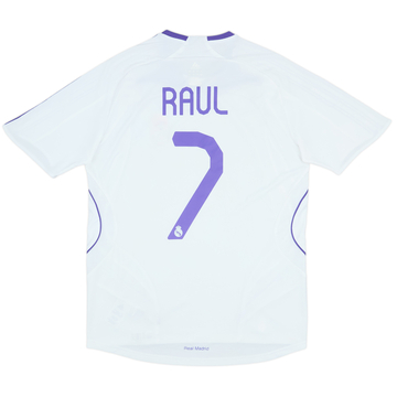 2007-08 Real Madrid Home Shirt Raul #7 - 9/10 - (S)