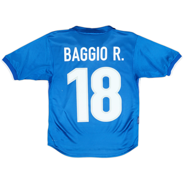 1997-98 Italy Home Shirt Baggio R.#18 - 7/10 - (XL.Boys)