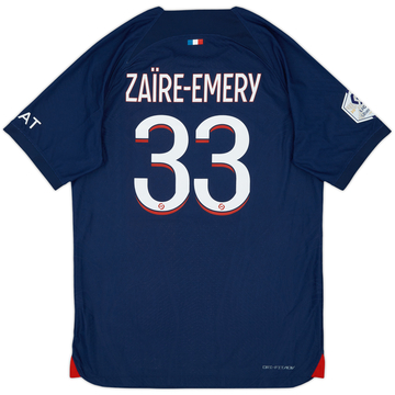 2023-24 Paris Saint-Germain Authentic Home Shirt Zaire-Emery #33 - 7/10 - (M)