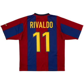 1998-00 Barcelona Basic Home Shirt Rivaldo #11 - 8/10 - (M)