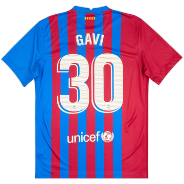 2021-22 Barcelona Home Shirt Gavi #30 - 8/10 - (M)