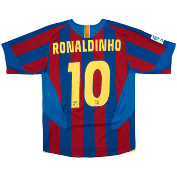 2005-06 Barcelona Home Shirt Ronaldinho #10 - 8/10 - (M)