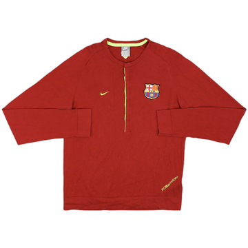 2007-08 Barcelona Nike 1/2 Polo L/S Shirt - 9/10 - (M)