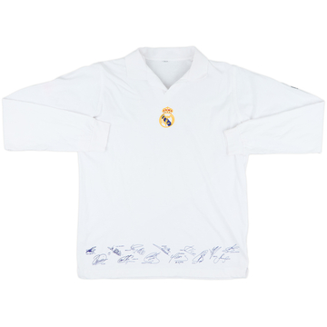2002-03 Real Madrid 'Signed' Cotton L/S Shirt - 9/10 - (L)