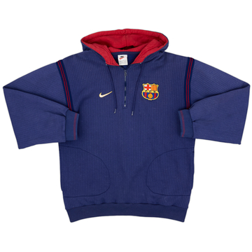1998-99 Barcelona Nike 1/4 Zip Hooded Sweat Top - 8/10 - (S)