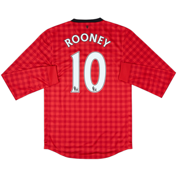 2012-13 Manchester United Home L/S Shirt Rooney #10 (S)