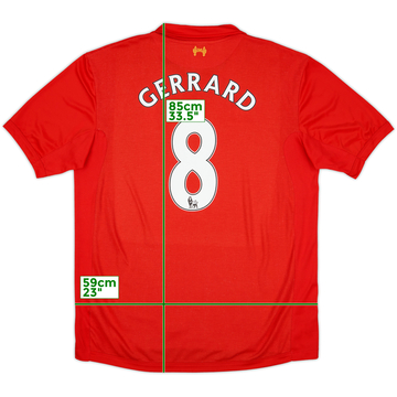 2012-13 Liverpool Home Shirt Gerrard #8 - 6/10 - (XXL)