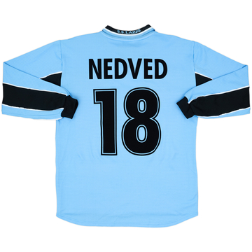 1998-00 Lazio Home L/S Shirt Nedved #18 - 6/10 - (S)