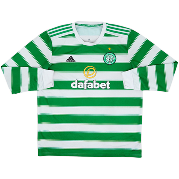 2021-22 Celtic Home L/S Shirt - 5/10 - (XL)