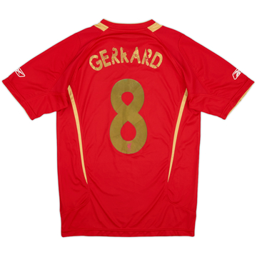 2005-06 Liverpool CL Home Shirt Gerrard #8 - 4/10 - (S)