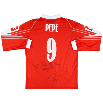 2004-05 Piacenza Match Issue Signed Home L/S Shirt Pepe #9