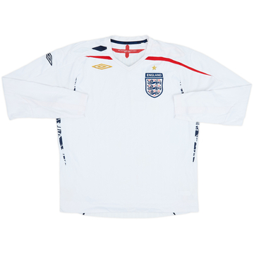 2007-09 England Home L/S Shirt - 4/10 - (L)