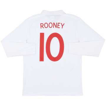 2009-10 England Home L/S Shirt Rooney #10 - 8/10 - (M)