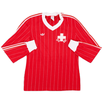 1982-84 Switzerland Match Issue Home L/S Shirt #18