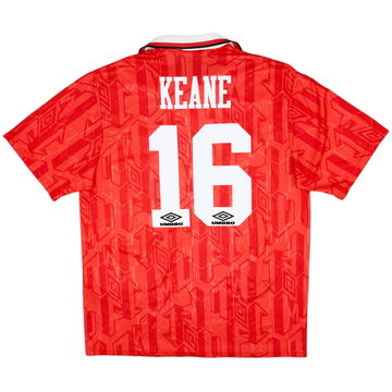 1992-94 Manchester United Home Shirt Keane #16 - 8/10 - (XL)