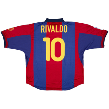 2000-01 Barcelona Home Shirt Rivaldo #10 - 8/10 - (XL)