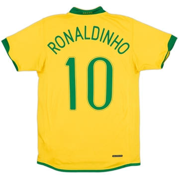 2006-08 Brazil Home Shirt Ronaldinho #10 - 9/10 - (S)