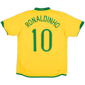 2006-08 Brazil Home Shirt Ronaldinho #10 - 8/10 - (L)