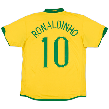 2006-08 Brazil Home Shirt Ronaldinho #10 - 6/10 - (M)