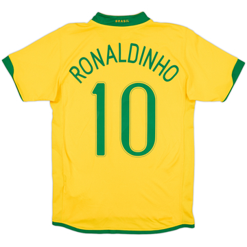 2006-08 Brazil Home Shirt Ronaldinho #10 - 7/10 - (S)