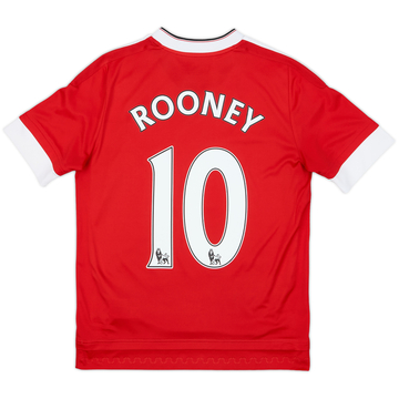 2015-16 Manchester United Home Shirt Rooney #10 - 8/10 - (L.Boys)