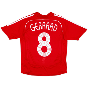 2006-08 Liverpool Home Shirt Gerrard #8 - 6/10 - (L.Boys)
