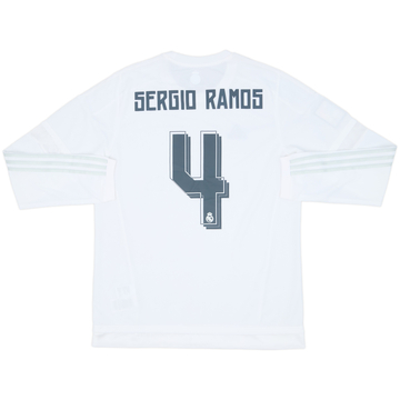 2015-16 Real Madrid Home L/S Shirt Sergio Ramos #4 (L)