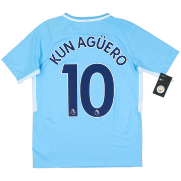 2017-18 Manchester City Home Shirt Kun Aguero #10 (XL.Boys)