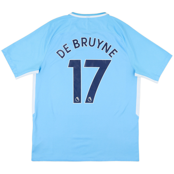 2017-18 Manchester City Home Shirt De Bruyne #17 - 8/10 - (L)